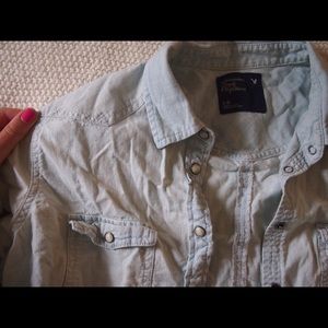 American Eagle Light Wash Jean Top